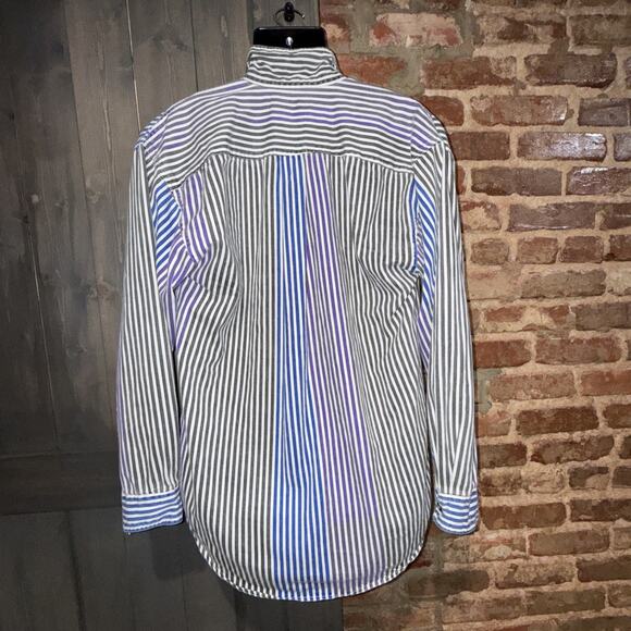 PB & Co. Men’s 90’s Striped Rugby Shirt Sz M 1/2 Zip corduroy collar Preppy Frat - Picture 9 of 15